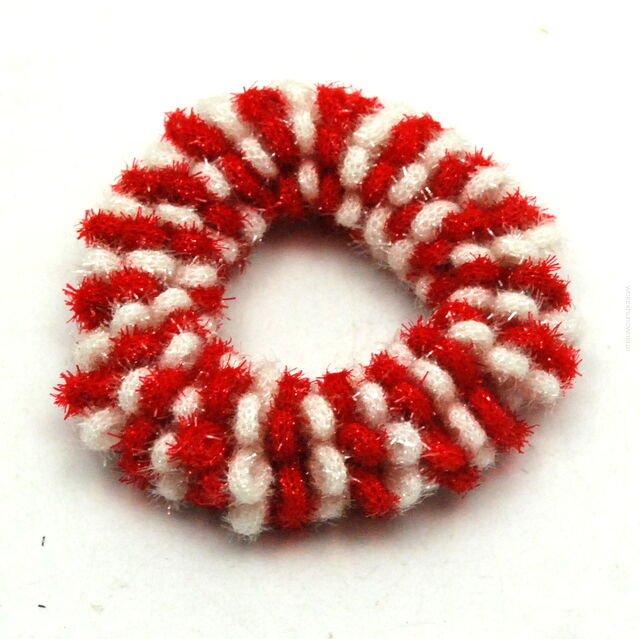 GUMKI DO WŁOSÓW OZDOBNE (3 SZTUKI) CZERWONO-BIAŁE 0294-2