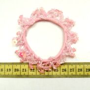 GUMKA DO WŁOSÓW OZDOBNA RÓŻOWA Z KORALIKAMI / KRYSZTAŁKAMI 0187-3 - 2