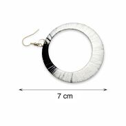 KOLCZYKI WISZĄCE KOŁA OPLECIONE NITKĄ CZARNO-BIAŁE 0665-38 - 2