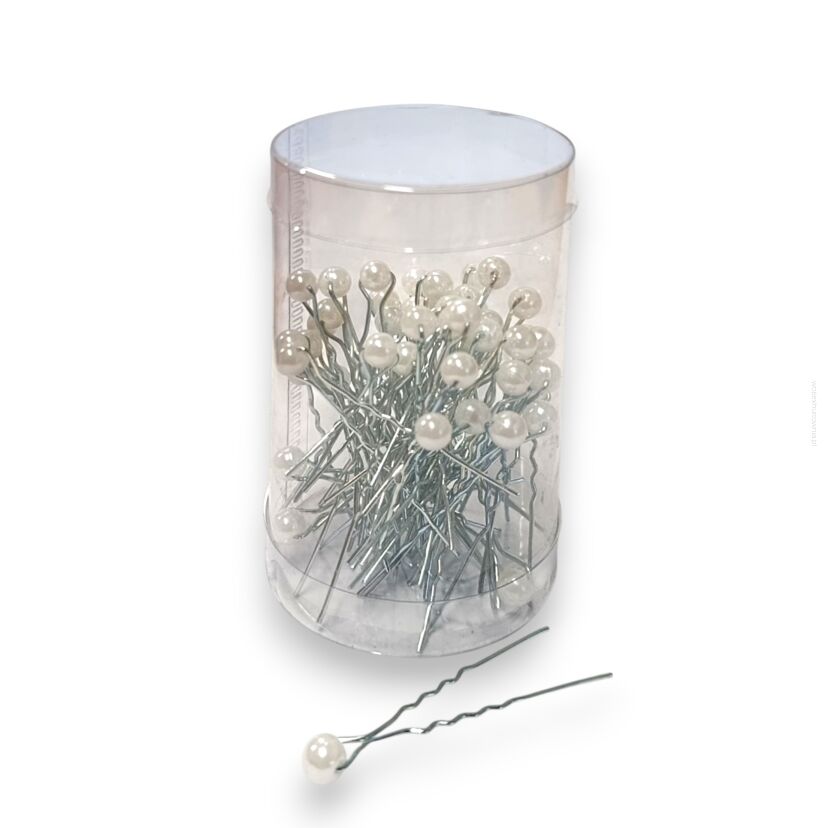 KOKÓWKA SREBRNA Z BIAŁĄ PEREŁKĄ 4.5 CM 50 SZTUK