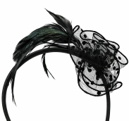 OPASKA/ FASCYNATOR DO WŁOSÓW CZARNA Z PIÓRAMI (OPFA-4 SAH) - 2