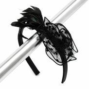 OPASKA/ FASCYNATOR DO WŁOSÓW CZARNA Z PIÓRAMI (OPFA-4 SAH) - 3