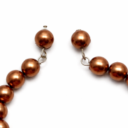 BRANSOLETKA PEREŁKI KLASYCZNA ODGINANA BRĄZOWA (0608-13 SAH) - 2