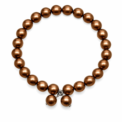 BRANSOLETKA PEREŁKI KLASYCZNA ODGINANA BRĄZOWA (0608-13 SAH)