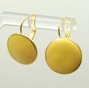 KOLCZYKI WISZĄCE EMALIOWANE ŻÓŁTE OKRĄGŁE (1658-2 SAM) - 2