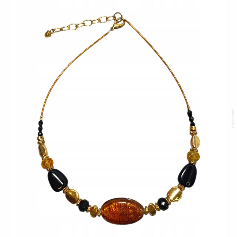 NASZYNJIK CANTO ELEGANCKI CZARNY ZŁOTY BURSZTYNOWY 45 CM(CANTO-N-13)