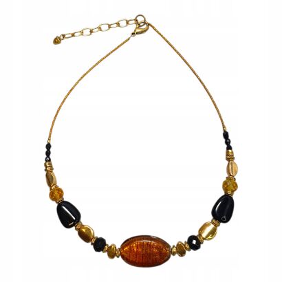 NASZYNJIK CANTO ELEGANCKI CZARNY ZŁOTY BURSZTYNOWY 45 CM(CANTO-N-13)
