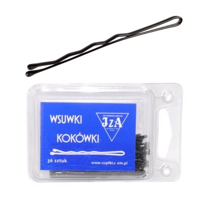 WSUWKA CZARNA KARBOWANA 2 KULKI 6 CM 36 SZTUK  (306/36)