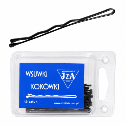 WSUWKA CZARNA KARBOWANA 2 KULKI 6 CM 36 SZTUK  (306/36)