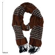 SZAL DAMSKI BRĄZOWY Z FRĘDZLAMI                                                                    SZAL-17 - 4