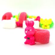 GUMKI DO WŁOSÓW DZIECIĘCE HIPOPOTAM, MIŚ, SŁOŃ, KRÓLIK KOLOROWE 10 SZTUK (0554) - 2