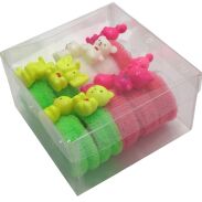 GUMKI DO WŁOSÓW DZIECIĘCE HIPOPOTAM, MIŚ, SŁOŃ, KRÓLIK KOLOROWE 10 SZTUK (0554) - 6