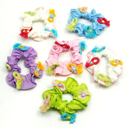 GUMKI DO WŁOSÓW OZDOBNE/SCRUNCHIE MIX KOLOR (6 SZTUK) 0176-49