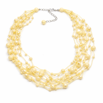 NASZYJNIK / WISIOREK Z ŻÓŁTYMI KORALIKAMI (N-029/58/9R A-5 SAM C)