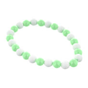 KORALE NA GUMCE BIAŁO ZIELONE 0611-1024 - 2