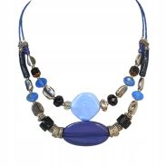 NASZYJNIK CANTO DWURZĘDOWY ELEGANCKI GRANATOWY 42,5 CM(CANTO-N-9) - 3