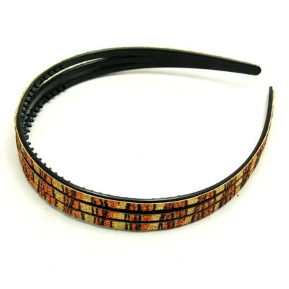 OPASKI DO WŁOSÓW OZDOBNE POTRÓJNE 6 SZTUK ZŁOTO - BRĄZOWE (0176-39 SA)