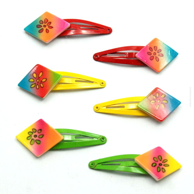 PYKI / SPINKI DO WŁOSÓW DZIECIĘCE W KSZTAŁCIE ROMBU 6 SZTUK (0317-116)