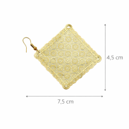 KOLCZYKI WISZĄCE METALOWE BLASZKI ROMBY                                         (9652 SAM) - 3