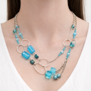 NASZYJNIK / WISIOREK NIEROZPINANY DŁUGI NIEBIESKI (0665-95 SAH) - 2