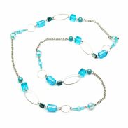 NASZYJNIK / WISIOREK NIEROZPINANY DŁUGI NIEBIESKI (0665-95 SAH) - 3