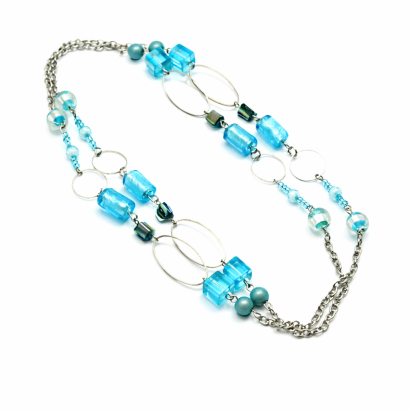 NASZYJNIK / WISIOREK NIEROZPINANY DŁUGI NIEBIESKI (0665-95 SAH)