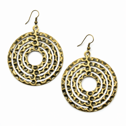 KOLCZYKI WISZĄCE METALOWE OKRĄGŁE                            (0611-638 SA)