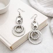 KOLCZYKI WISZĄCE KOŁA SREBRNE 0604-69 - 3