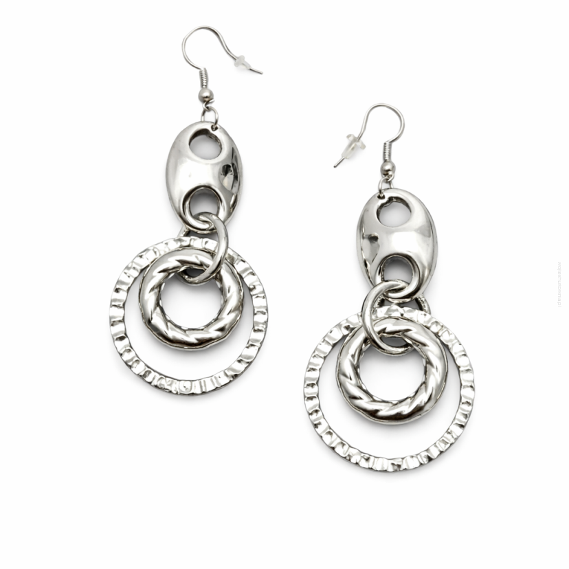 KOLCZYKI WISZĄCE KOŁA SREBRNE 0604-69