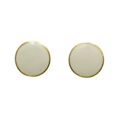 KOLCZYKI  OKRĄGŁE BIAŁE EMALIOWANE                                           (4878-3 SAM)