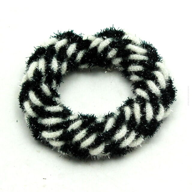 GUMKI DO WŁOSÓW OZDOBNE (3 SZTUKI) CZARNO-BIAŁE 0294-18