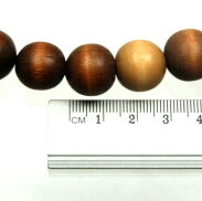 Korale drewniane brązowo-beżowe 0615-85 - 2