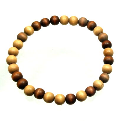 Korale drewniane brązowo-beżowe 0615-85
