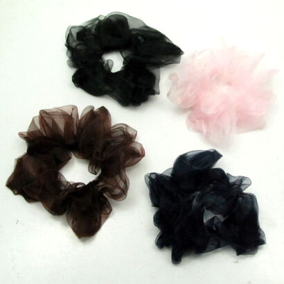 GUMKI DO WŁOSÓW OZDOBNE TIULOWE MIX KOLORÓW (4 SZTUKI) 0314-4