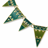 NASZYJNIK ETNO EDGE ZIELONE TRÓJKĄTY 0610-1 - 2