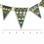 NASZYJNIK ETNO EDGE ZIELONE TRÓJKĄTY 0610-1 - 4