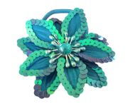 BROSZKA / GUMKA DO WŁOSÓW KWIAT Z CEKINAMI  4 SZT. (2-4812 ASM) - 5