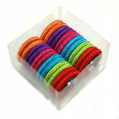 GUMKI DO WŁOSÓW KOLOROWE Z BLASZKĄ 24 SZTUKI                      (R18/MIX/24)