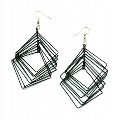 KOLCZYKI METALOWE WISZĄCE "DRUCIKI"                                          (0615-634 SA)