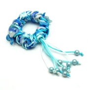 GUMKI DO WŁOSÓW OZDOBNE PLECIONE z KORALIKIEM (6 SZTUK) 0176-525 - 2