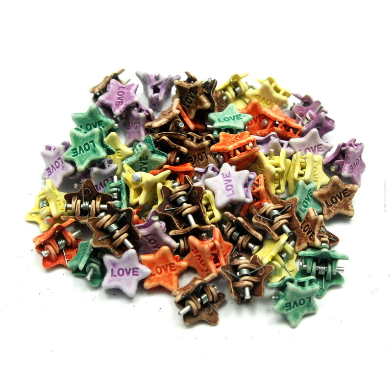 SZCZĘKI DO WŁOSÓW /KRABIKI-ŻABKI KOLOROWE MINI 50 SZTUK                              (7785-1 SAM2)