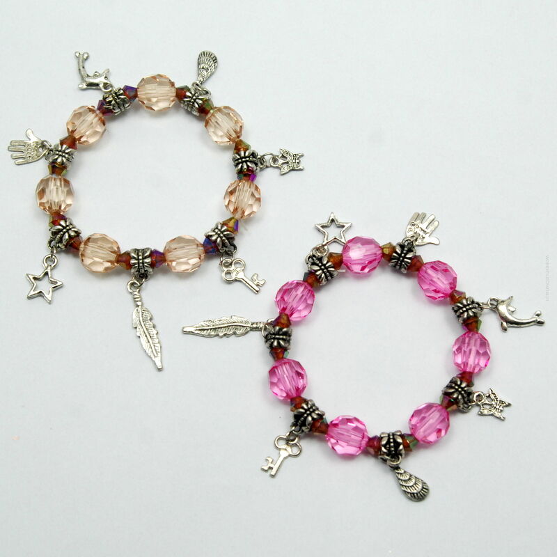 BRANSOLETKI NA GUMCE Z ZAWIESZKAMI 2 SZTUKI                                                                         (4955-2 SA)