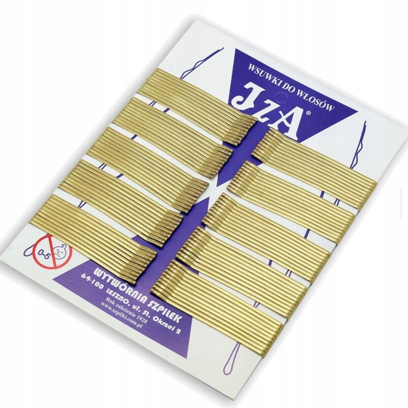 WSUWKA ZŁOTA PROSTA 2 KULKI 6 CM 100 SZTUK                                                 (126/100)