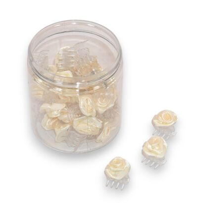 ŻABKI / SZCZĘKI RÓŻYCZKI ECRU 30 SZTUK                                 (0036/C/30)