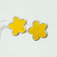 KOLCZYKI ŻÓŁTE W KSZTAŁCIE KWIATKA                                           (4804-3 SAM) - 2