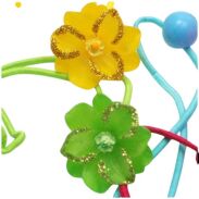 GUMKI DO WŁOSÓW DZIECIĘCE KWIATKI MIX KOLORÓW 12 SZTUK (0347 SA) - 2