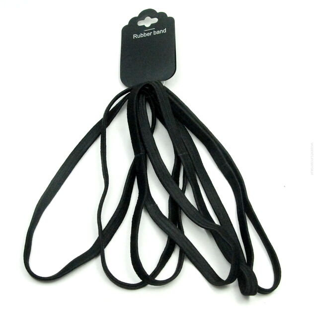 OPASKI DO WŁOSÓW GUMY CZARNE 6 SZTUK                                                    (4759 SAM)