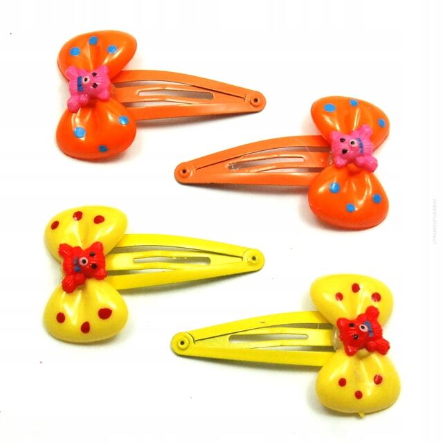 SPINKI / PYKI DO WŁOSÓW DZIECIĘCE KOKARDKI 4 SZTUKI (0169-528)