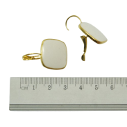 KOLCZYKI WISZĄCE EMALIOWANE BIAŁE                                           (1641-3 SAM) - 2