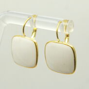 KOLCZYKI WISZĄCE EMALIOWANE BIAŁE                                           (1641-3 SAM) - 3